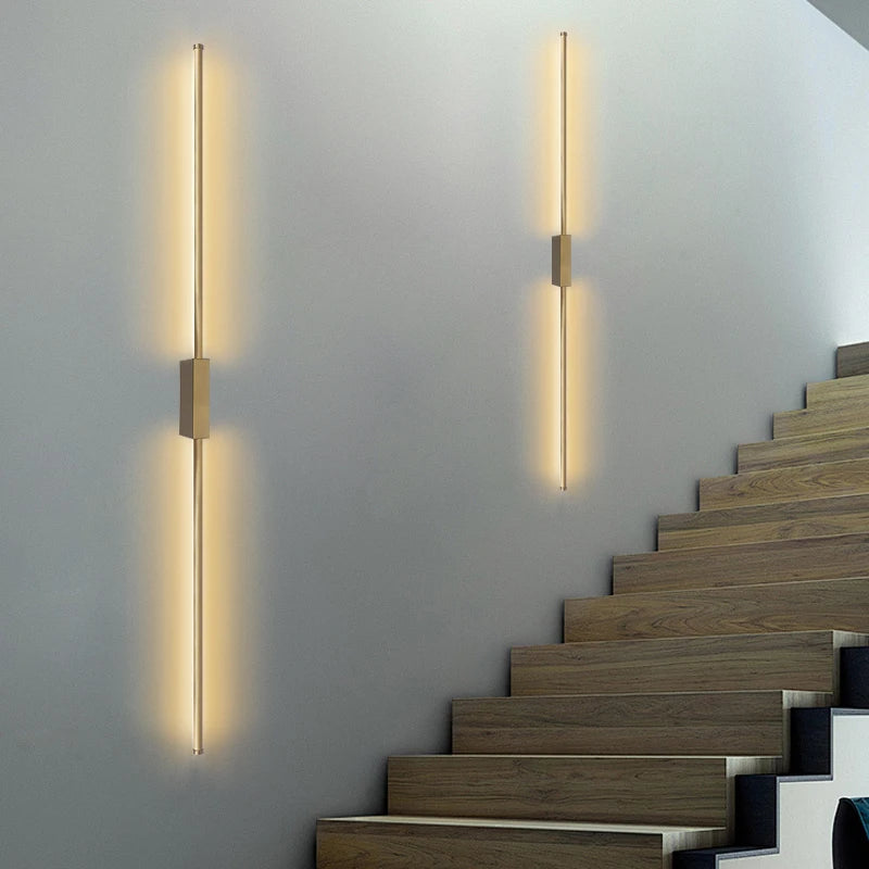 lampe murale dorée moderne 60 90 120 cm vis câble électrique