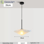 suspension lumineuse moderne minimaliste abat jour verre opaque lumière chaude diamètre 35cm câble chambre