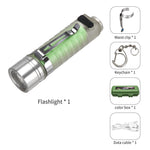 lampe torche rechargeable led 30w lumiere intense argentee vert aimants puissants mode regulation zoom