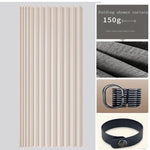 rideau douche blanc texturé rayures verticales moderne opacité ourlet standard polyester respectueux environnement