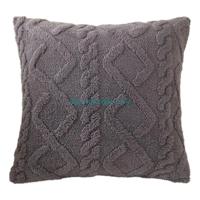 taie d'oreiller double face polyester coton bleu motif géométrique moderne adhésif 43cm 43cm