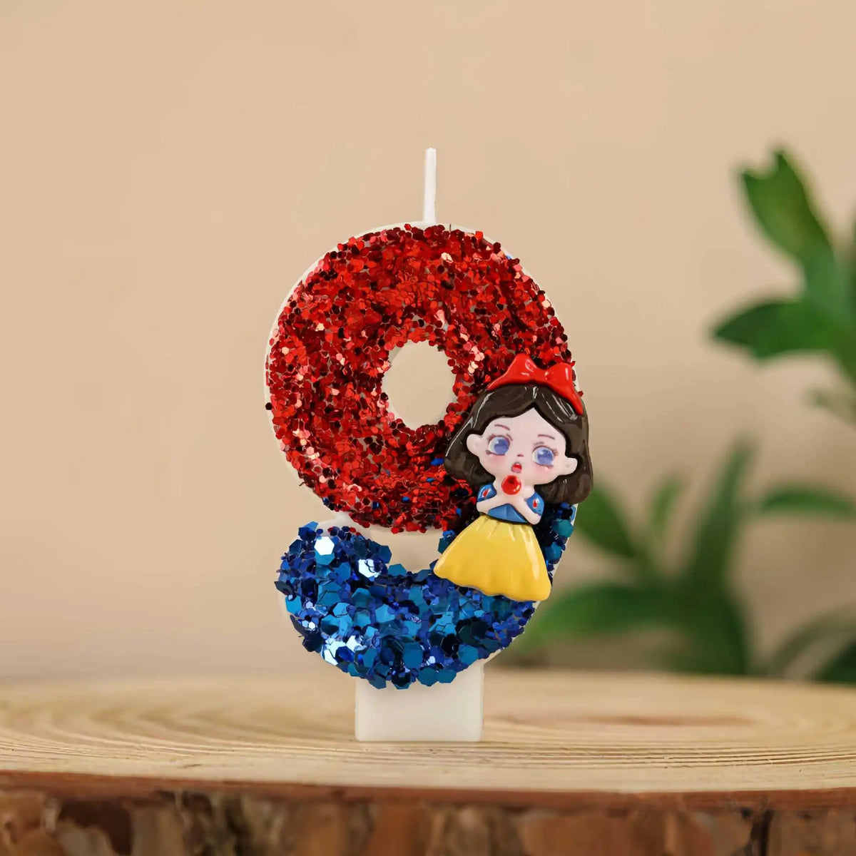 bougies numériques forme chiffres paillettées rouge bleu jaune blanc princesse anniversaire décoration gâteau festive
