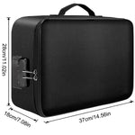 valise rangement noir tissu texturé moderne poignée amovible fermeture glissière serrure combinée portable officeécole