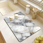 tapis cuisine moderne blanc gris marbre antidérapant rapide élégant 20cm 30cm 40cm 60cm