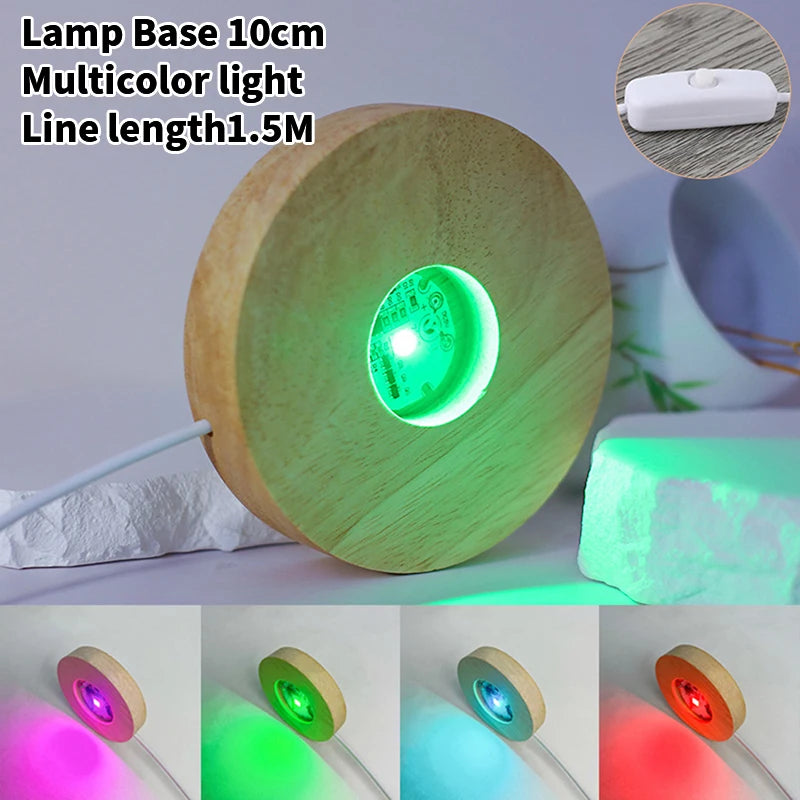 veilleuse led rechargeable bois naturel multicolore moderne adhésif interrupteur câble usb