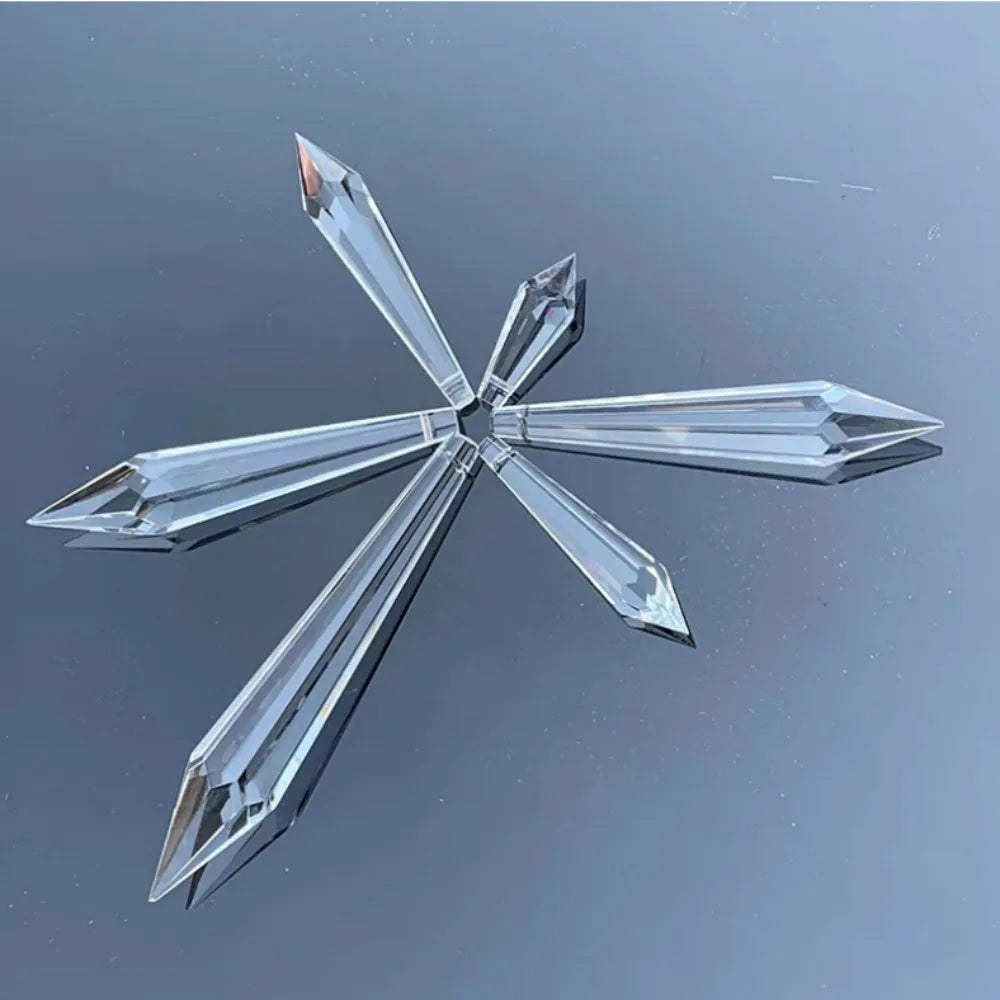 crystal icicle pendant transparent facettes moderne lustre 76mm 16mm pièces