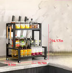 étagère cuisine acier inoxydable noir moderne 40cm 35cm haute capacité rangement cuillères couteaux planche