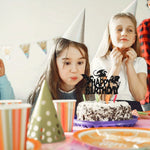 décoration gâteau happy birthday dragon noir bambou festif enfant halloween pique bois moderne festive