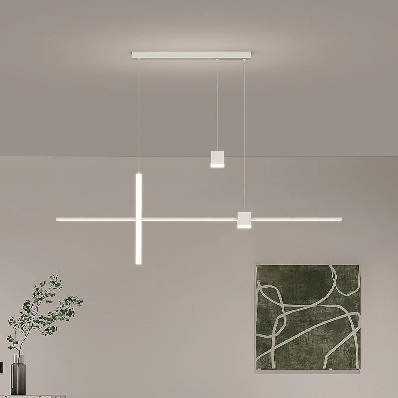 suspension lumineuse moderne led blanc noir minimaliste intérieur salon cuisine chambre restaurant