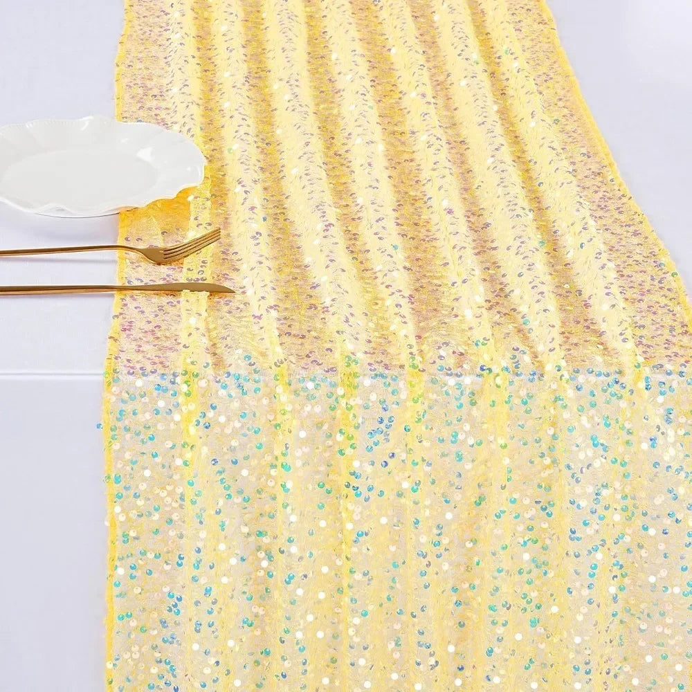 chemin table violet paillettes argent festif élégant hiver été solide polyester 30x183cm bleuclair