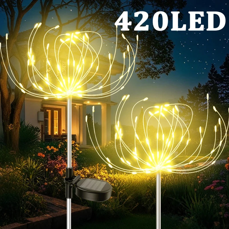 guirlande lumineuse solaire moderne blanc doré fleur flexible extérieure led piquet plaque solaire
