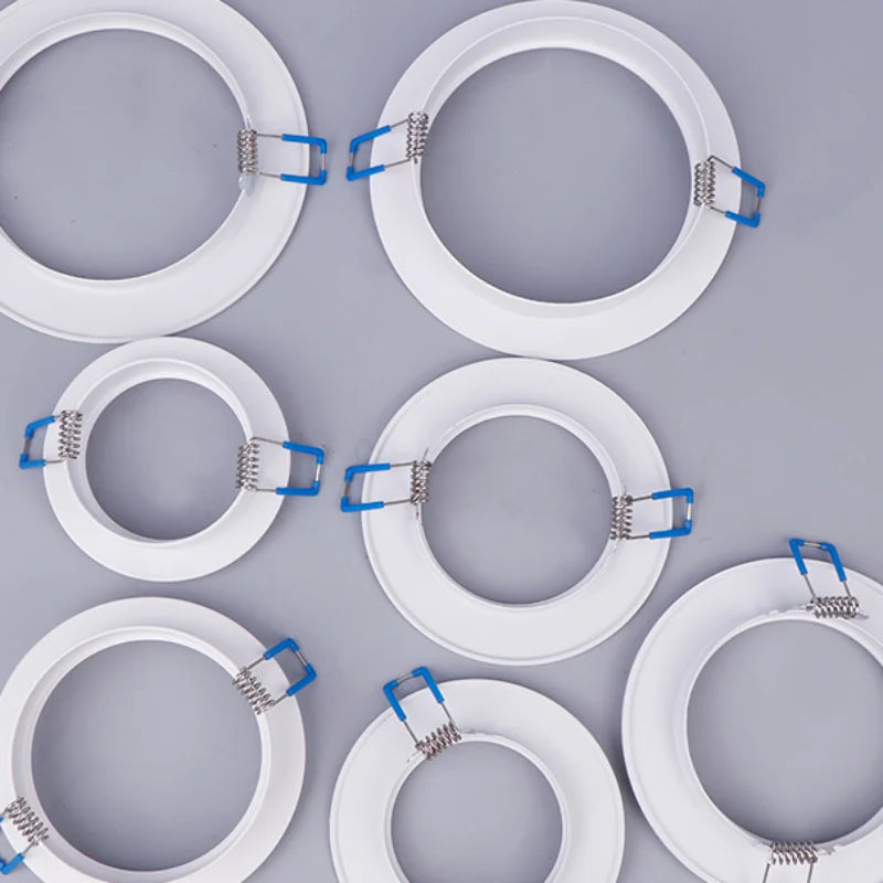 anneaux lumineux blancs modernes spots led encastrables adaptable anneaux fixation tringles blancs opaques