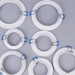 anneaux lumineux blancs modernes spots led encastrables adaptable anneaux fixation tringles blancs opaques