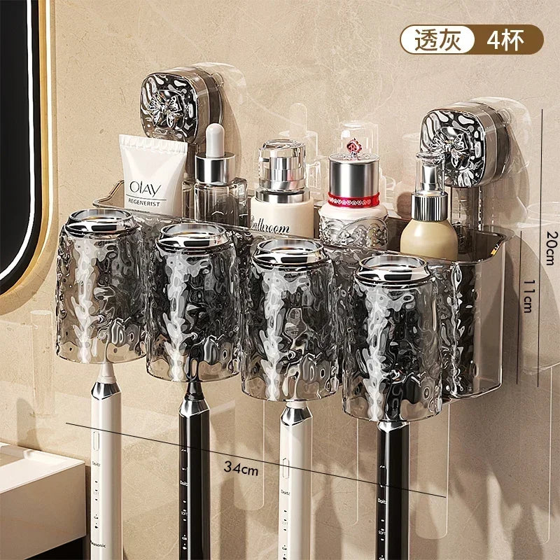 organisateur mural transparent texturé moderne porte bougies ventouse hygiénique salle bain rangement efficace simple