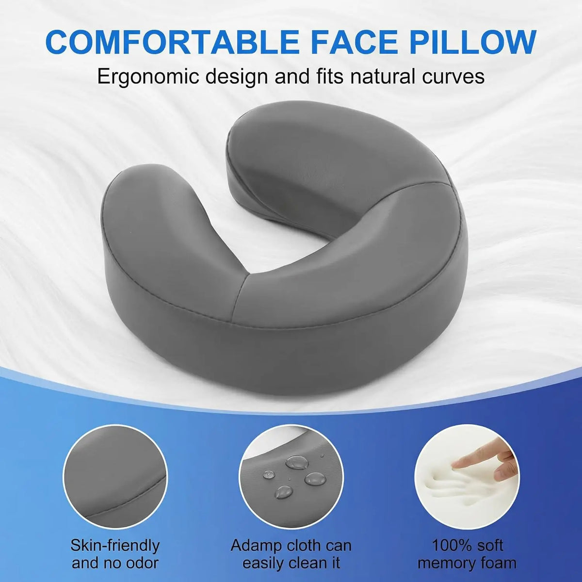 coussin tête massage mousse mémoire forme support métallique réglable matelas gris noir facial intégré