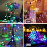 guirlande lumineuse fleurs blanc jaune multicolore moderne led auto alimentée imperméable decoration mariage