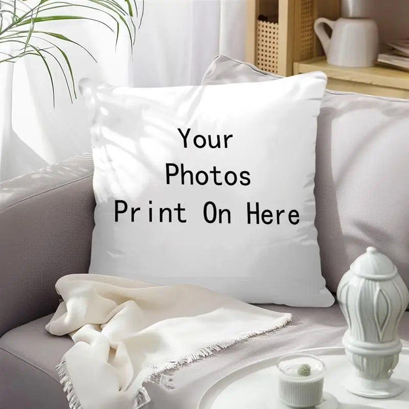 coussin moderne imprimé photo fermeture glissière polyester coton blanc decoratif maison lit voiture 40x40