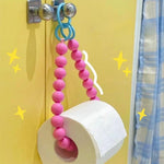 porte rouleau papier toilette moderne rose bleu vert blanc salle bain sans perçage