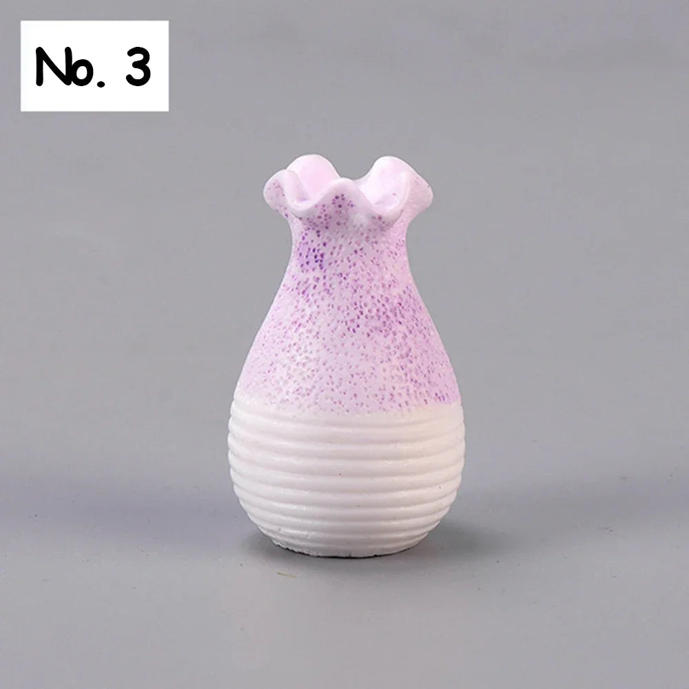 vases résine couleur bleue rose jaune mini paysage décoration jardin moderne