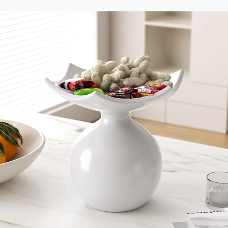 vase décoration intérieure moderne blanc noir marron lisse mate opalescent sculptural organizer assiette fruits