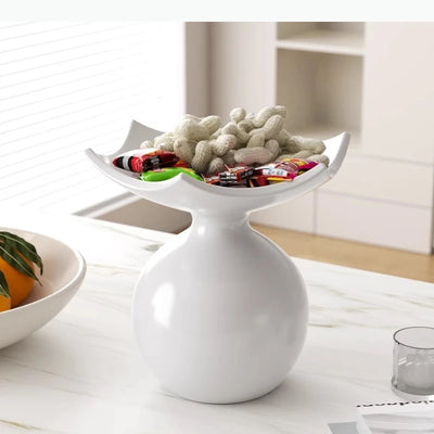 vase décoration intérieure moderne blanc noir marron lisse mate opalescent sculptural organizer assiette fruits