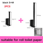 porte serviettes porte papier toilettique acier inoxydable réutilisable moderne clips crochets noir multifonctionnel sans