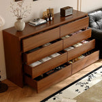 commode tiroirs chêne foncé grain naturel moderne tiroirs rangement salon minimaliste