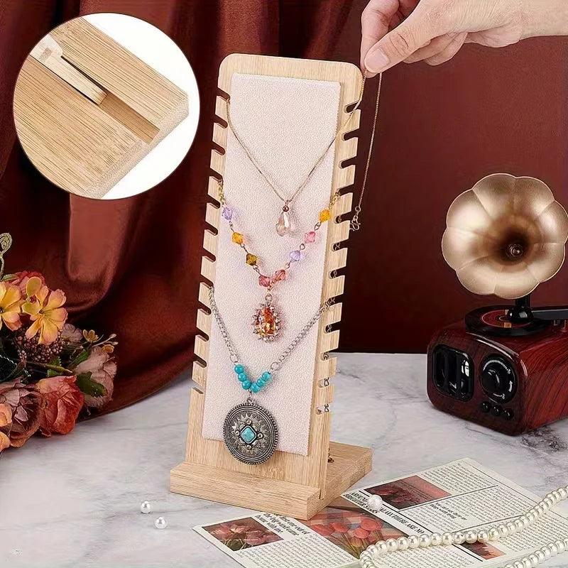 support bijoux bois naturel moderne clips colliers rangement portable anniversaire mariage cadeau domestique commercial