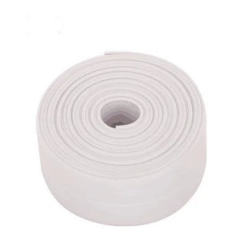 bande d'étanchéité autocollante pvc blanc douche cuisine carrelage mur évier joint silicone