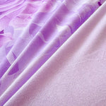 ensemble literie violet clair roses imprimées housse couette taies d'oreiller zippées moderne lit 150x200cm