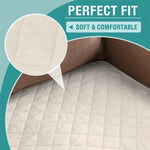 coussin protection canapé imperméable tissu microfibres beige clair quilté moderne lignes diagonales