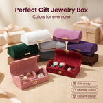 boîte bijoux velours rose gris vert violet marron élégante bague boucles d'oreilles présentoir opacité