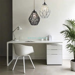 lampe suspendue tressée noir blanc moderne rustique abat jour plafonnier couvercle éclairage déco