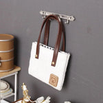 sac main miniature blanc marron texture tissée poignées détachables accessoire poupée classique simple 12
