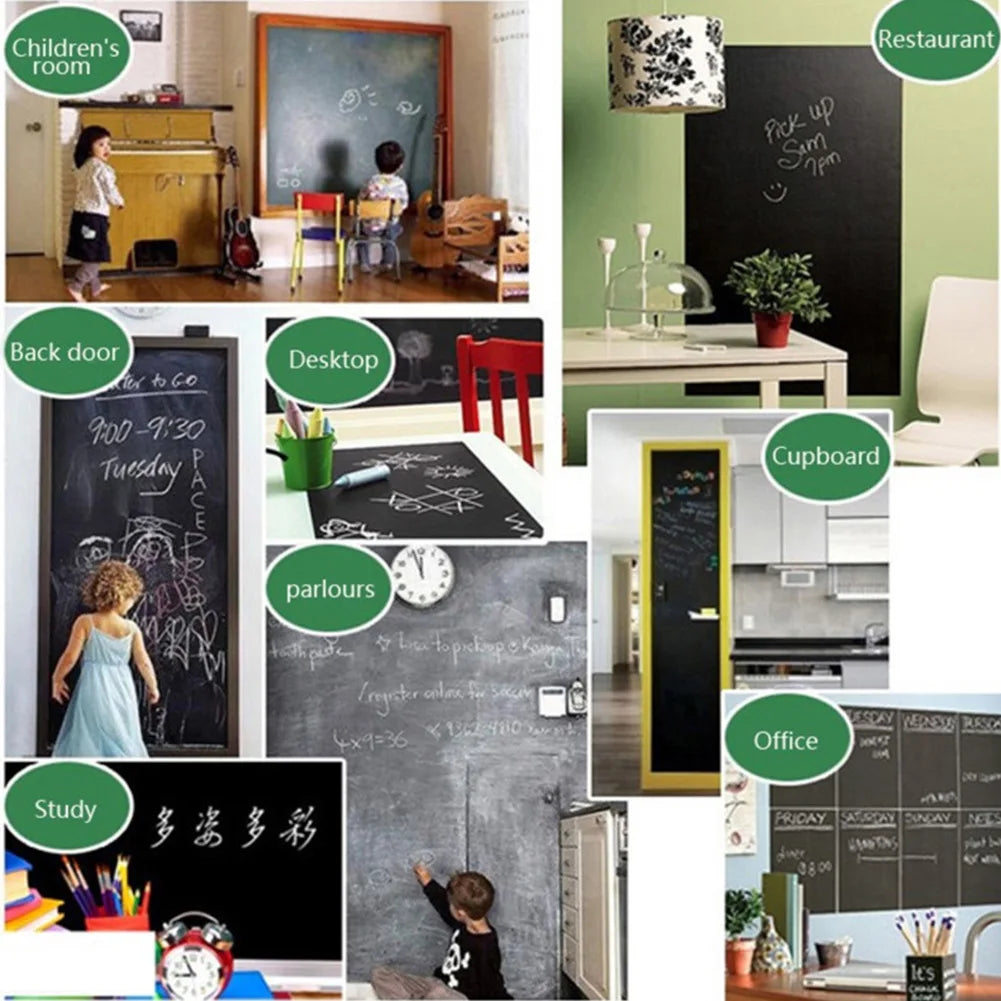 tableau noir effaçable moderne autocollant pvc noir mat opaque craies