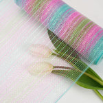 ruban filet polyester rose vert bleu moderne brillant 10 pouces large 10 yards longueur