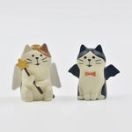 statuettes chats cartoon ailes blancs noirs decoration maison jardin collection erotique