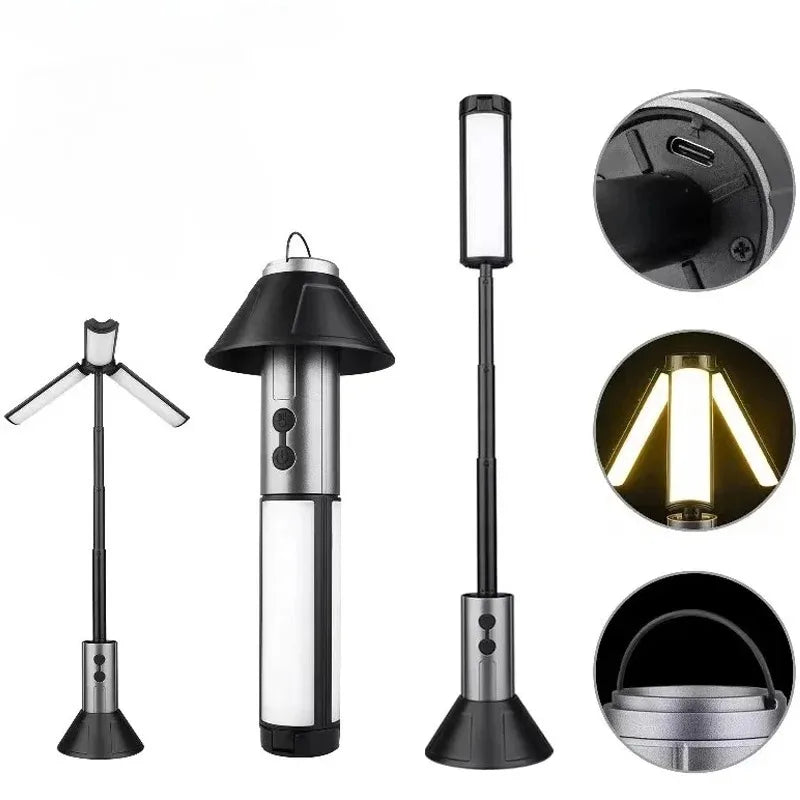 lampe multifonctionnelle portable led rechargeable usb annuel métallique moderne pratique campingurgence