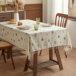 nappe table manger rustique boho chic cactus vert tissu épais printemps été automne hiverextérieur