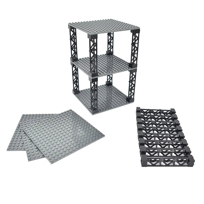 plateaux construction supports structure noir blanc vert gris clips modernes