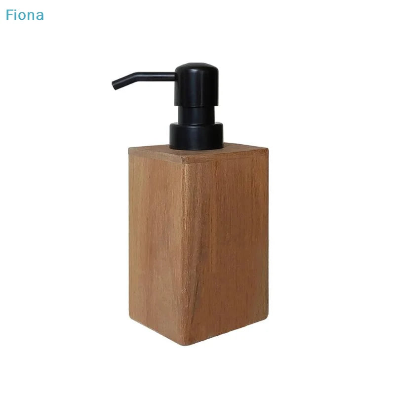 distributeur savon liquide bois naturel pompe noire moderne minimaliste salon cuisine rechargeable sophistiqué