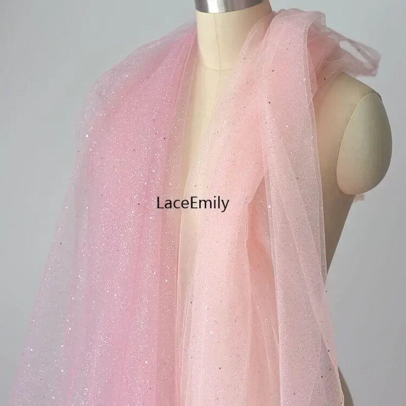 écharpe pailletée rose clair blanc glamour élégante opaque sans fixation