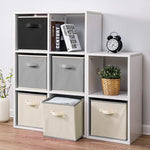 boîtes rangement pliables tissu gris beige moderne poignées amovibles respectueux environnement articles divers rectangle