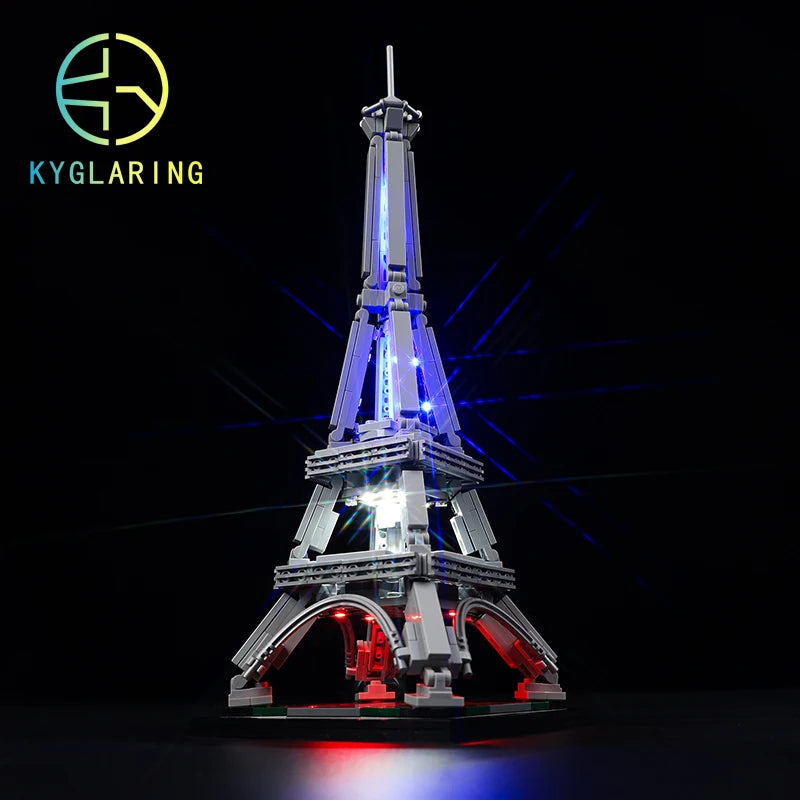 réduit tour eiffel briques lumineuses led gris bleu rouge blanc architecture construction