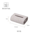 boîte mouchoirs résine moderne gris beige papier froissé minimaliste chambre