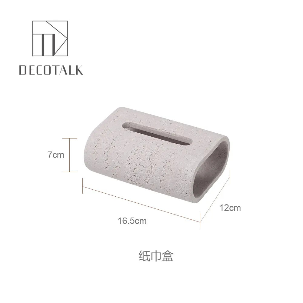 boîte mouchoirs résine moderne gris beige papier froissé minimaliste chambre