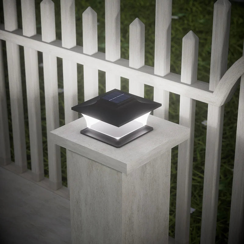 lampe solaire moderne noire blanche vis ip65 led auto ON OFFextérieur patio jardinvoieABS SOLAR