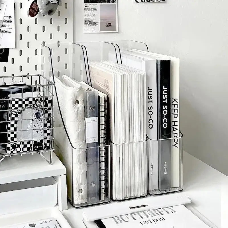 boîte rangement transparent moderne livres minimaliste sans fixation