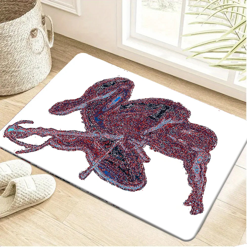 tapis dessin animé mandalorian antidérapant polyester noir blanc salon chambre coucher moderne illustratif