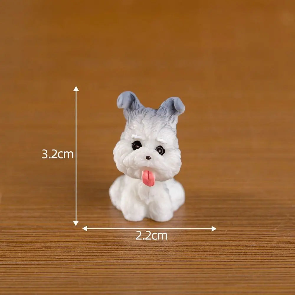 ornement jardin chien figurine résine mignonne cartoon blanc gris Jaune